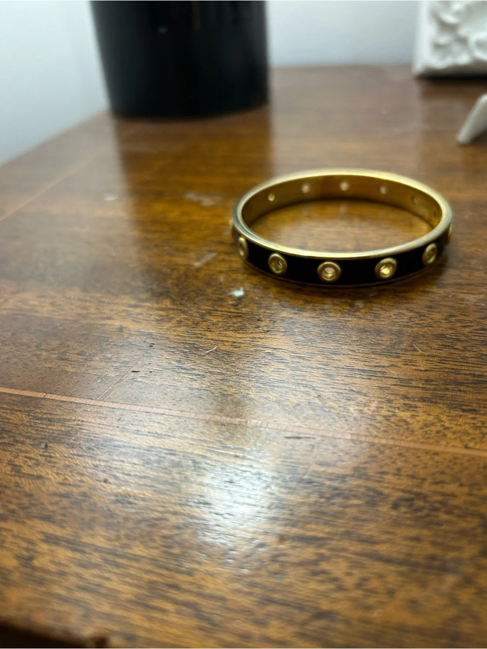 Coach Black and Gold Studded Bangle Bracelet